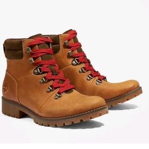 Timberland Ellendale Hiker Red Lace Boot Shoe Water Resistant 7.5 7 1/2